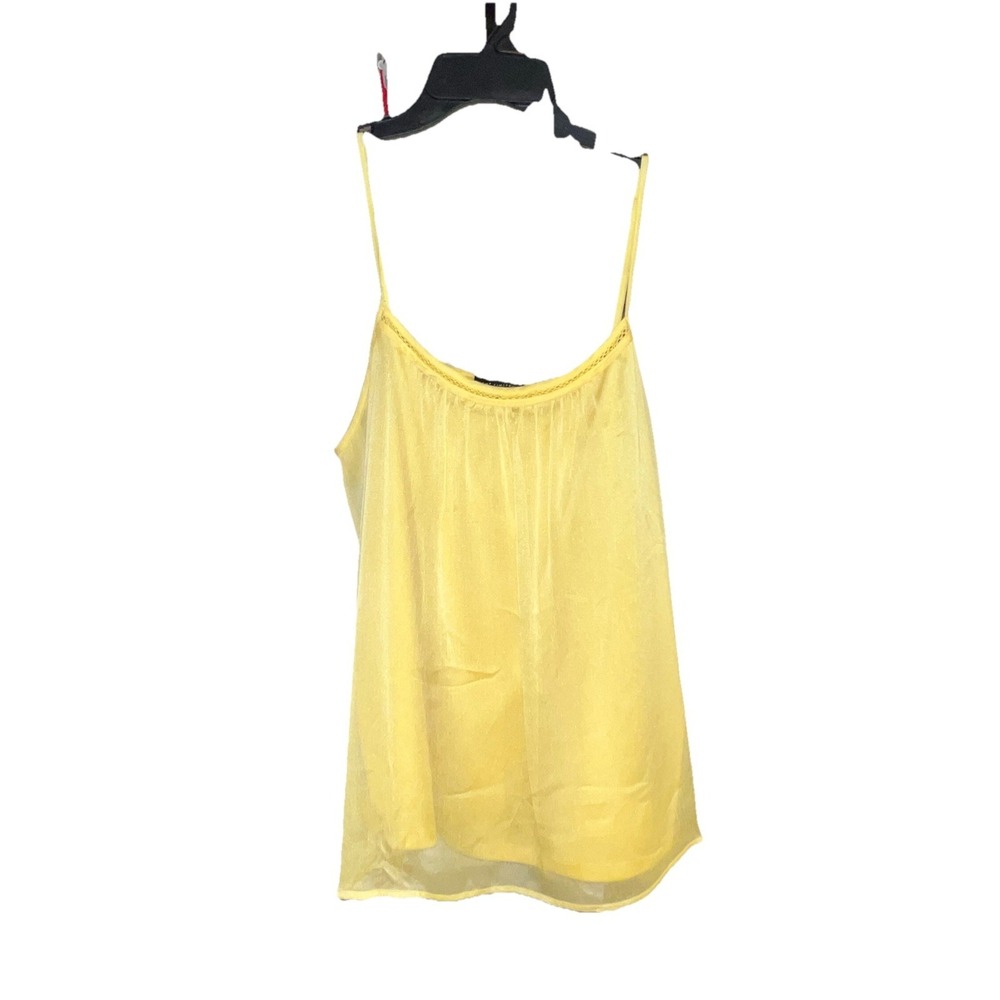 The Limited Yellow Cami Tank Top Size L Large Sheer Layered Adjustable‎ Straps